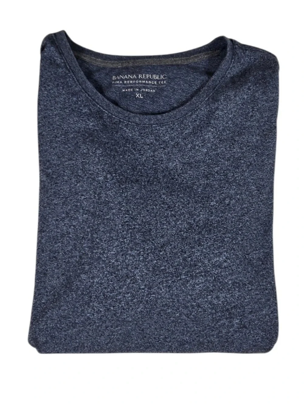 Banana Republic Pima Cotton Performance Tee Short Sleeve Shirt Heathered Blue XL